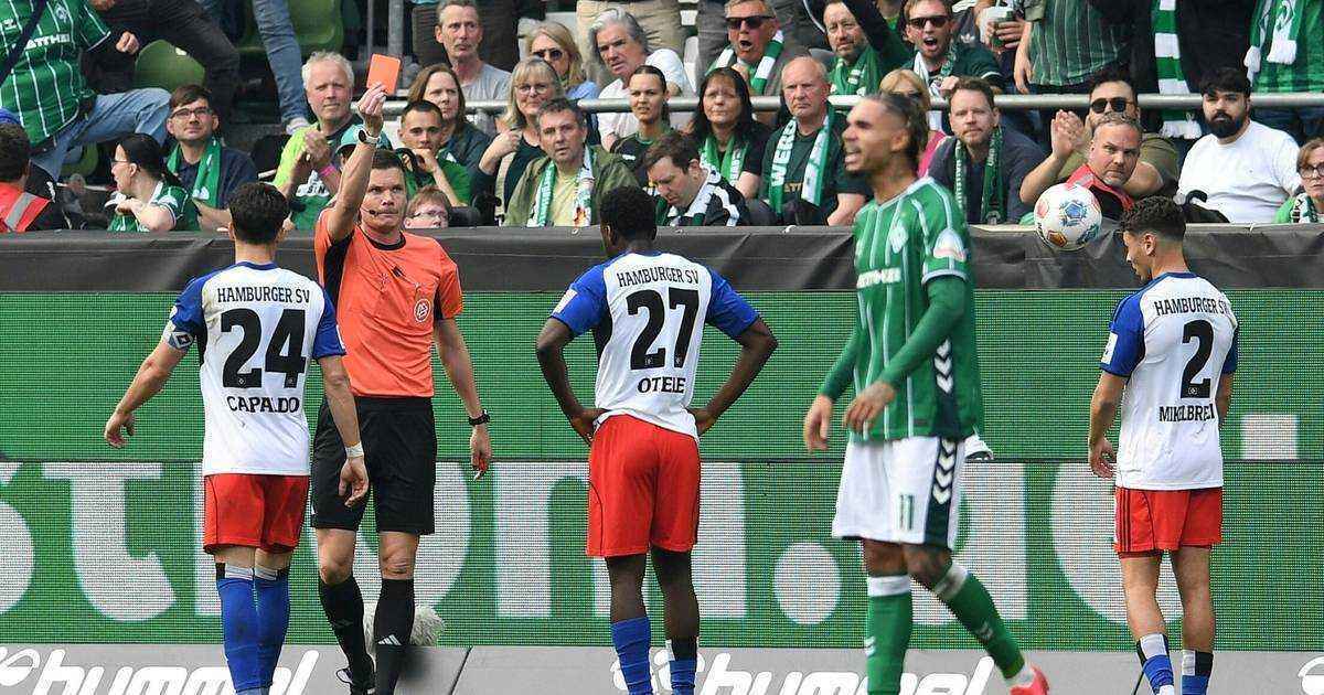 Hsv's red card excess: eight in 30 games places them solely at the top
