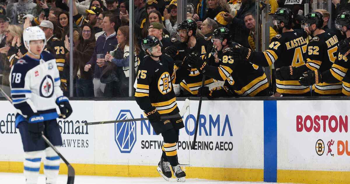 Reichel's bruins debut: a six-point night capsizes jets